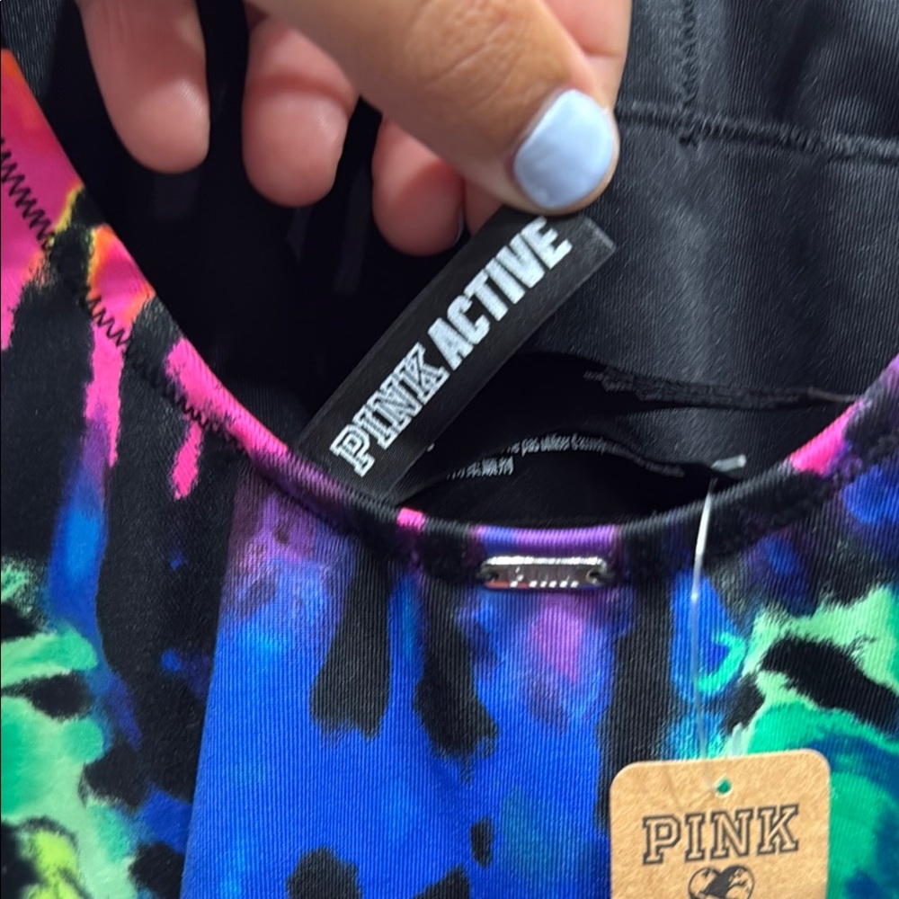 PINK VICTORIA SECRET -- ACTIVE SZ M -Colorful Tie-Dye Swimsuit - Picture 8 of 9